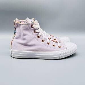 Converse Shoes Womens 8 Purple High Top Chuck Taylor Floral Pride Canvas